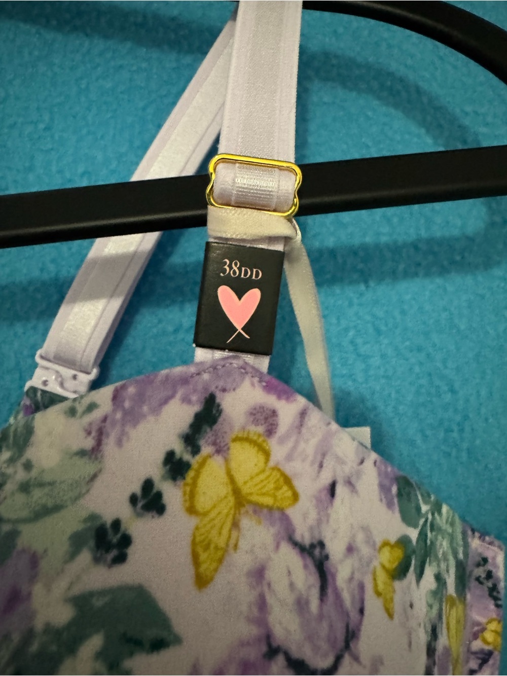 Victoria's Secret Floral Underwire Push-Up Bra - Purple & Yellow - Picture 2 of 5